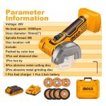 INGCO 20V Cordless Mini Angle Grinder with Battery