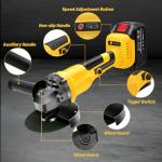 Cordless Brushless Angle Grinder with 2 Batteries