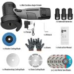 LIROPAU 12V Mini Cordless Angle Grinder Set