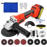 21V Cordless Brushless Angle Grinder with Accessories