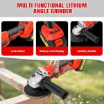 21V Cordless Brushless Angle Grinder with Accessories