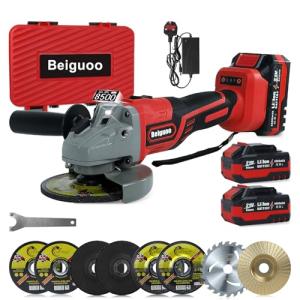Cordless 21V Angle Grinder with Batteries and Discs