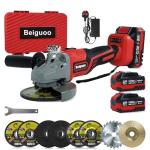 Cordless 21V Angle Grinder with Batteries and Discs