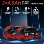 Cordless 21V Angle Grinder with Batteries and Discs