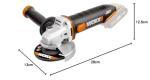 WORX 18V Cordless 115mm Angle Grinder