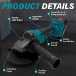 Cordless Angle Grinder with Batteries, 8500RPM