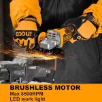 INGCO 20V Cordless Angle Grinder with Batteries and Discs