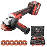 TEENO 21V Cordless Angle Grinder with Batteries