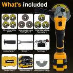 Duoguto 21V Cordless Angle Grinder with 10 Discs