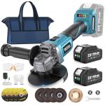 SEESII 21V Cordless Angle Grinder with Batteries