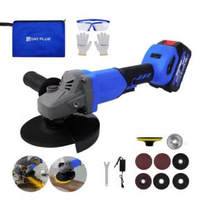 21V Cordless Brushless Angle Grinder with Battery and Accessories