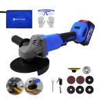 21V Cordless Brushless Angle Grinder with Battery and Accessories