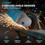 Yofidra 21V Cordless Angle Grinder with Batteries