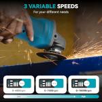 Yofidra 21V Cordless Angle Grinder with Batteries