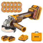 INGCO 20V Cordless Brushless Angle Grinder Set
