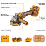 INGCO 20V Cordless Brushless Angle Grinder Set