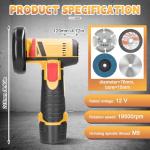 Compact 12V Cordless Angle Grinder with Batteries