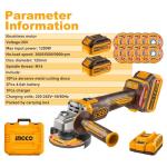 INGCO 20V Cordless Brushless Angle Grinder Set