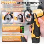 Compact 12V Cordless Angle Grinder with Batteries