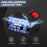 21V Cordless Angle Grinder with Battery and Charger