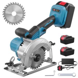 18V Cordless Mini Circular Saw with Blades and Batteries