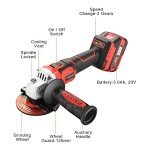 TEENO 21V Cordless Angle Grinder with Batteries