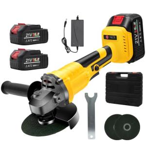 Cordless Brushless Angle Grinder with 2 Batteries