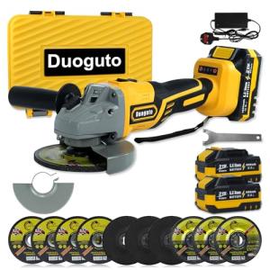 Duoguto 21V Cordless Angle Grinder with 10 Discs