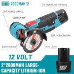 Mini Cordless 12V Angle Grinder with Batteries