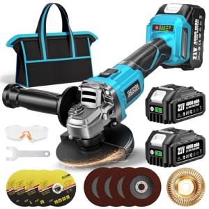SEESII 21V Cordless Angle Grinder with Batteries