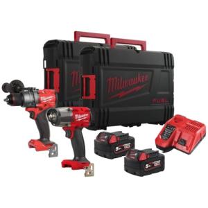 Milwaukee M18 Combi Drill & Impact Wrench Kit
