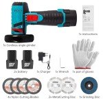 Mini Cordless 12V Angle Grinder with Batteries