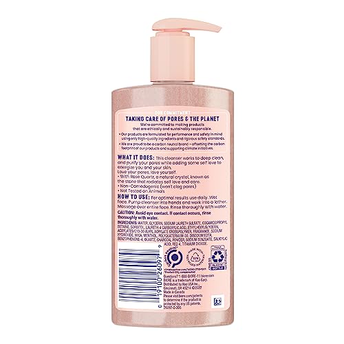 Rose Quartz + Charcoal Purifying Cleanser, Oil-Free, Energizing