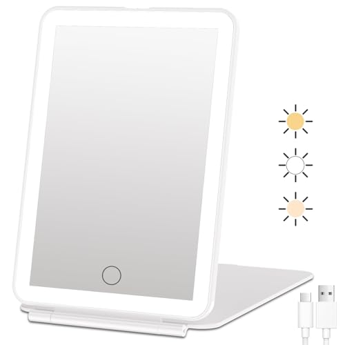 Portable Rechargeable Travel Makeup Mirror with 72 LED Lights