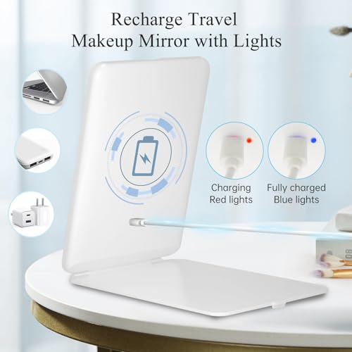 Portable Rechargeable Travel Makeup Mirror with 72 LED Lights