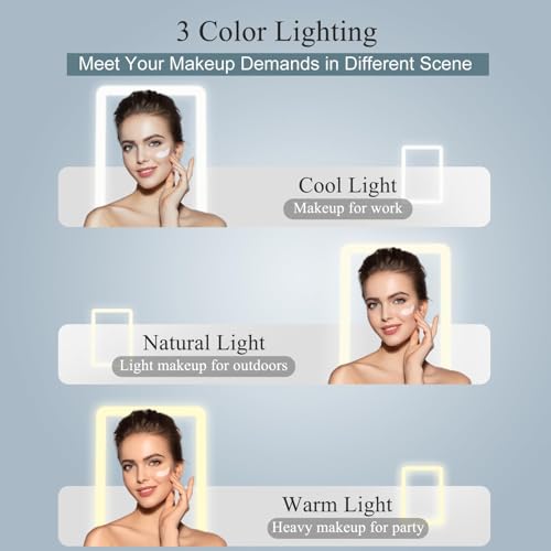 Portable Rechargeable Travel Makeup Mirror with 72 LED Lights