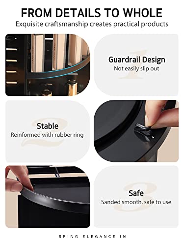 Syntus 360 Rotating Makeup Organizer - Large Capacity, Black