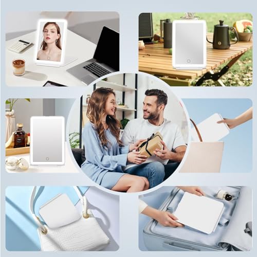 Portable Rechargeable Travel Makeup Mirror with 72 LED Lights