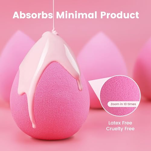 BEAKEY 10pcs Organic Makeup Sponge Set, Bouncy and Soft