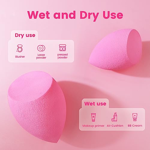 BEAKEY 10pcs Organic Makeup Sponge Set, Bouncy and Soft