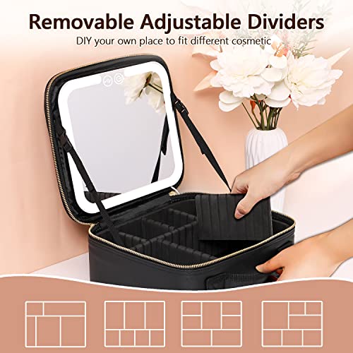 LED Lighted Organic Makeup Organizer Vanity Case