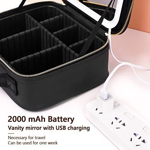 LED Lighted Organic Makeup Organizer Vanity Case