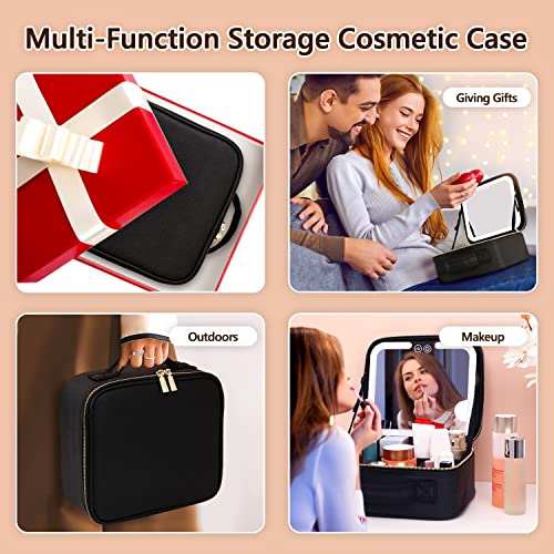 LED Lighted Organic Makeup Organizer Vanity Case