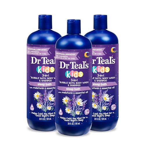 Organic Kids' 3-in-1 Sleep Bath Set: Bubble Bath, Body Wash & Shampoo