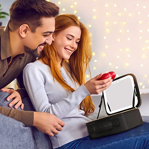 LED Lighted Organic Makeup Organizer Vanity Case