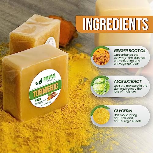 Organic Turmeric Soap Bar for Acne, Dark Spots