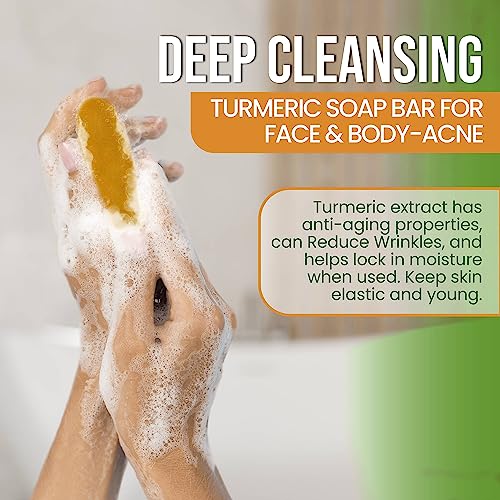 Organic Turmeric Soap Bar for Acne, Dark Spots