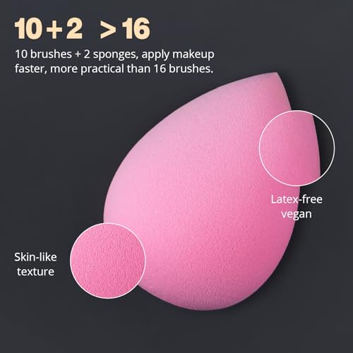 BEAKEY Glam Blend Makeup Brush Set - 12Pcs