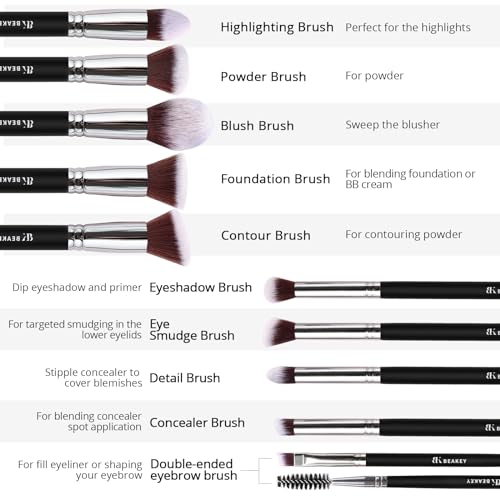BEAKEY Glam Blend Makeup Brush Set - 12Pcs