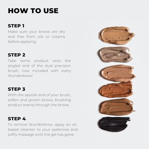 WUNDERBROW Waterproof Eyebrow Gel in Black/Brown, Vegan